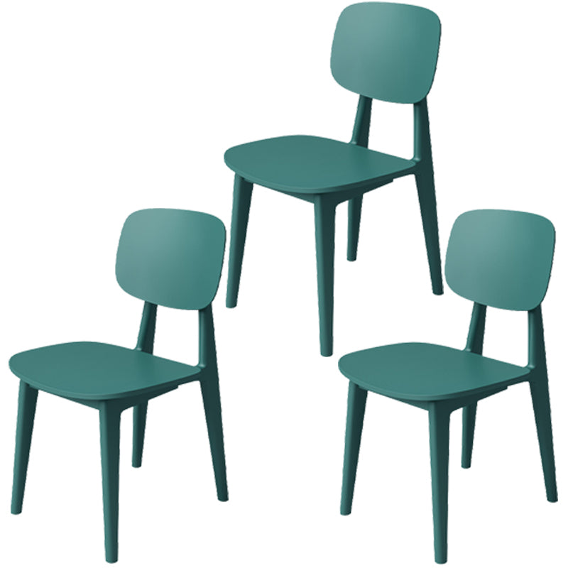 Nordic Style Armless Chair Plastic Open Back Dining Side Chair (Set of 3/6)