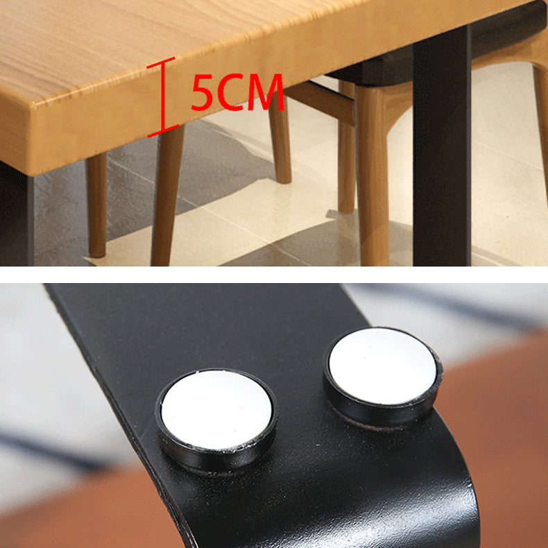 Industrial Rectangle Wood Table Standard Height Dining Table with Double Pedestal Base