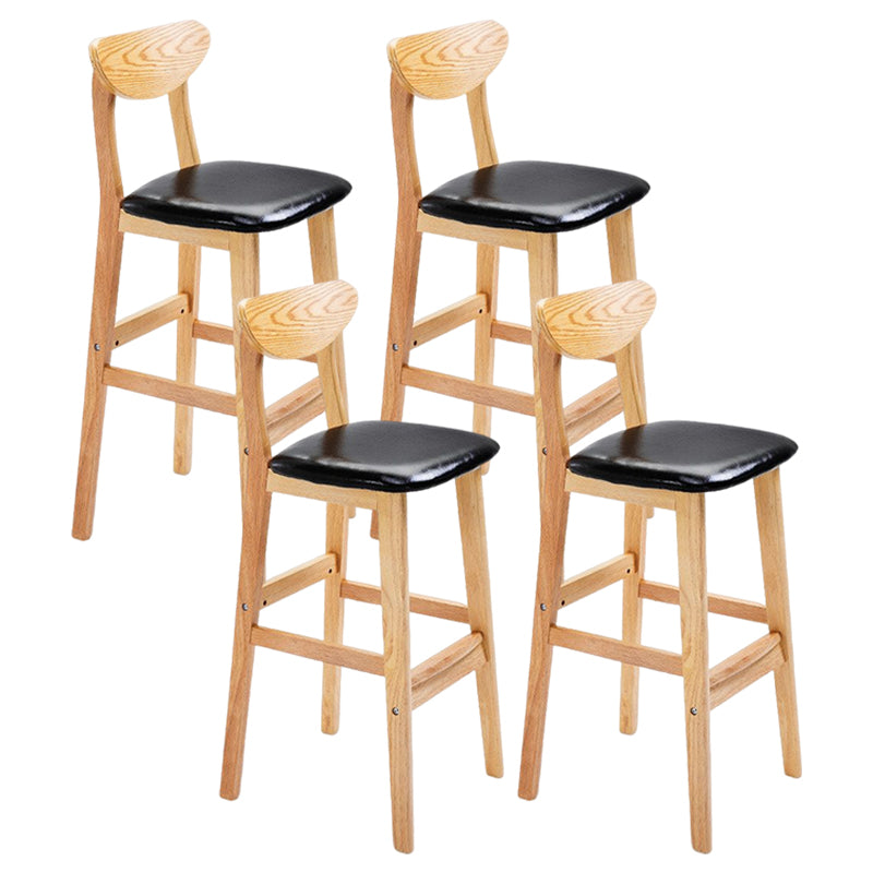 Minimalist Style Wooden Barstool for Home Use Upholstered Stools with Cushion