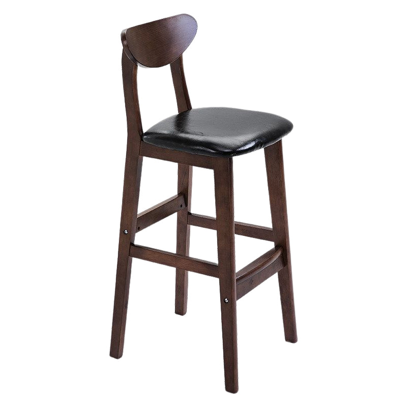 Minimalist Style Wooden Barstool for Home Use Upholstered Stools with Cushion