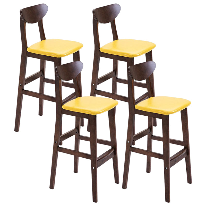 Minimalist Style Wooden Barstool for Home Use Upholstered Stools with Cushion