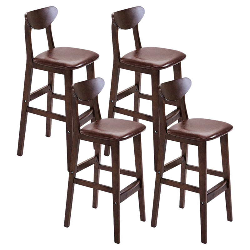 Minimalist Style Wooden Barstool for Home Use Upholstered Stools with Cushion