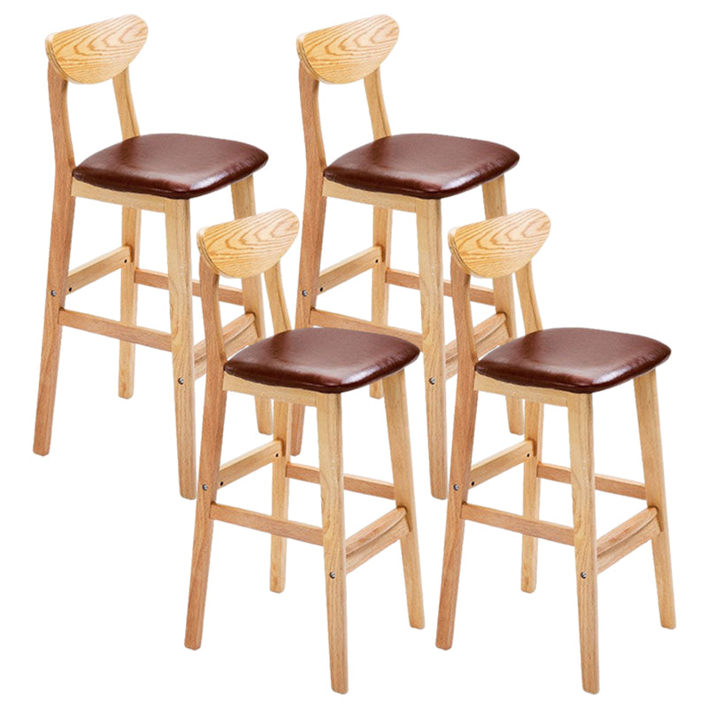 Minimalist Style Wooden Barstool for Home Use Upholstered Stools with Cushion