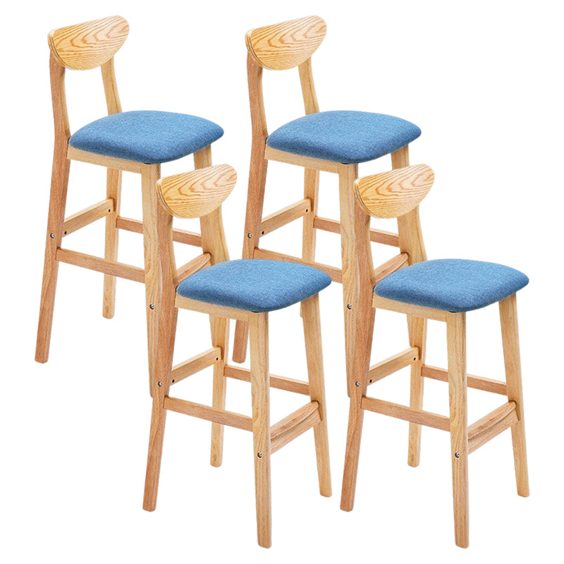 Minimalist Style Wooden Barstool for Home Use Upholstered Stools with Cushion