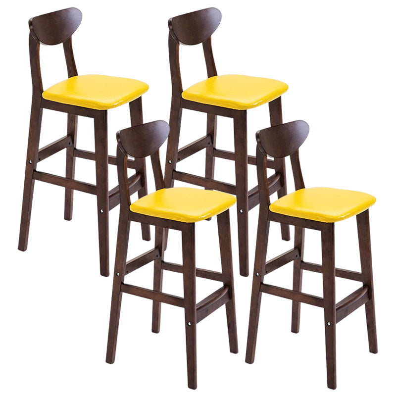 Footrest Wood Upholstered Bar Stool Matte Finish 28.74'' Low Back Stool