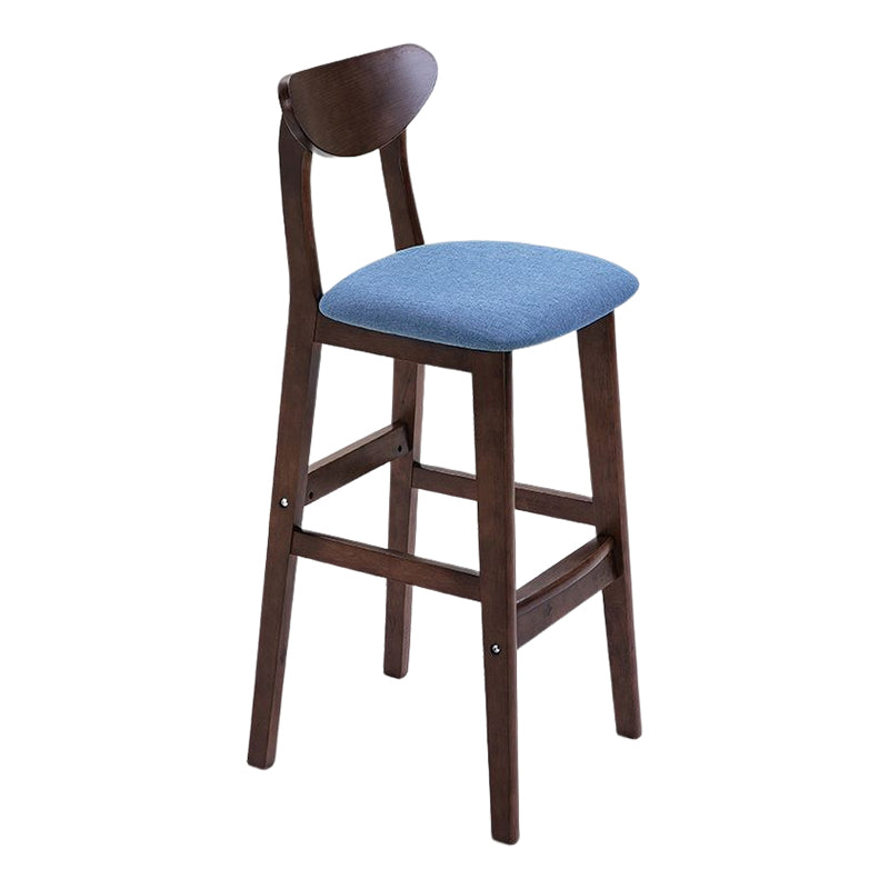 Footrest Wood Upholstered Bar Stool Matte Finish 28.74'' Low Back Stool