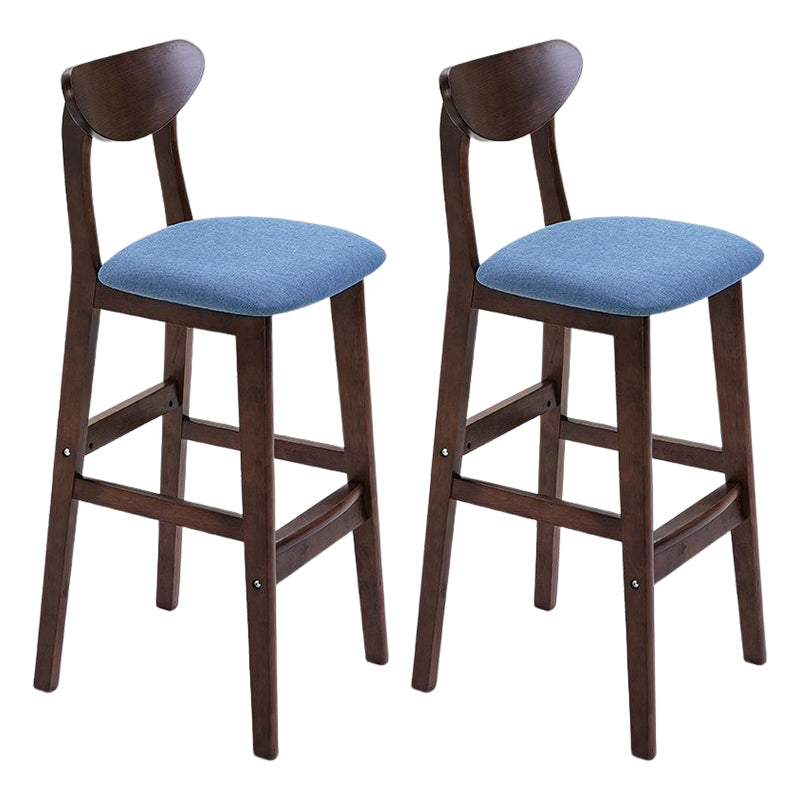 Footrest Wood Upholstered Bar Stool Matte Finish 28.74'' Low Back Stool