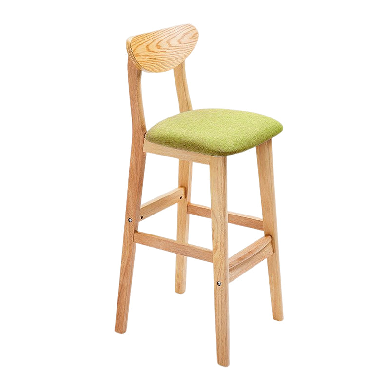 Footrest Wood Upholstered Bar Stool Matte Finish 28.74'' Low Back Stool