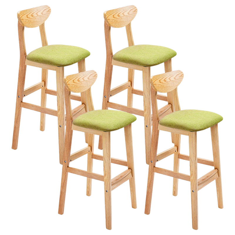 Footrest Wood Upholstered Bar Stool Matte Finish 28.74'' Low Back Stool
