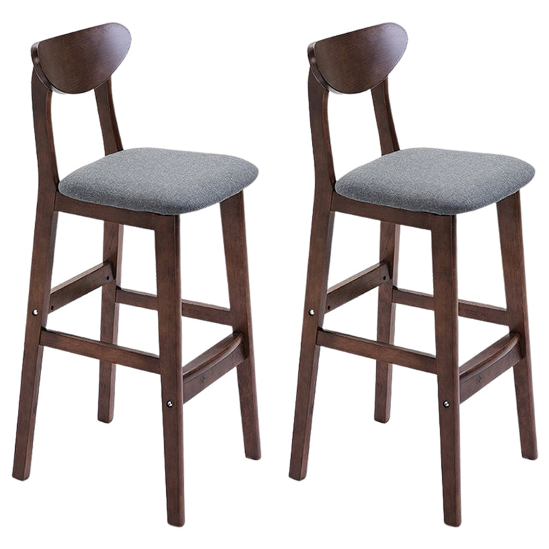 Footrest Wood Upholstered Bar Stool Matte Finish 28.74'' Low Back Stool