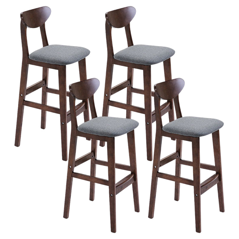 Footrest Wood Upholstered Bar Stool Matte Finish 28.74'' Low Back Stool
