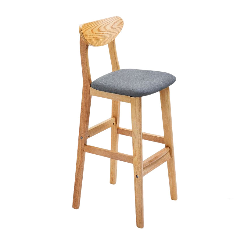 Footrest Wood Upholstered Bar Stool Matte Finish 28.74'' Low Back Stool