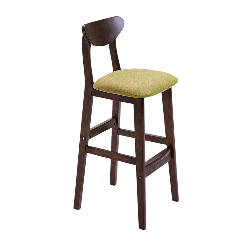 Footrest Wood Upholstered Bar Stool Matte Finish 28.74'' Low Back Stool