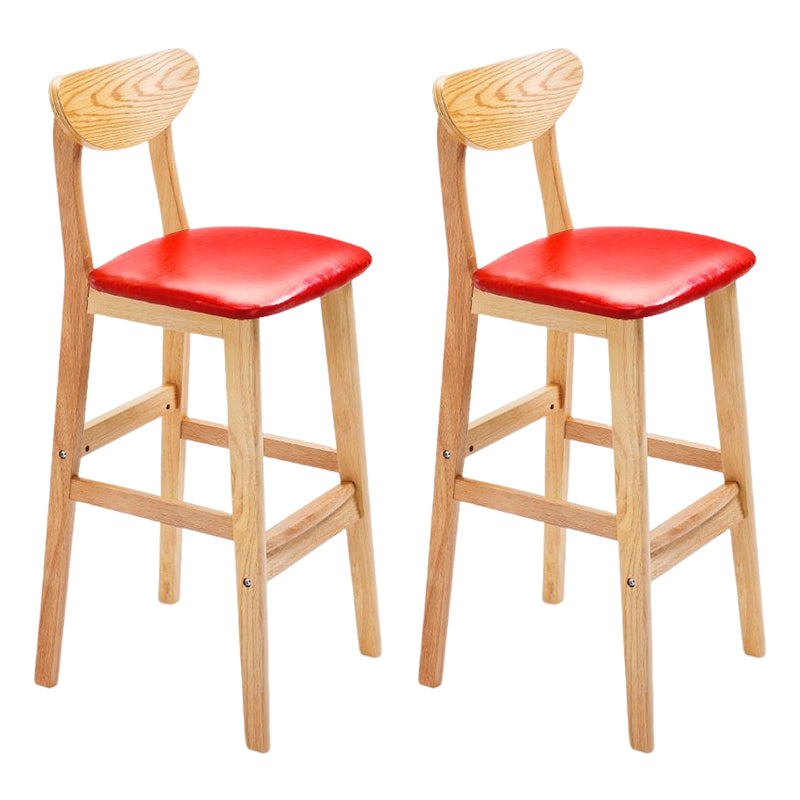 Footrest Wood Upholstered Bar Stool Matte Finish 28.74'' Low Back Stool