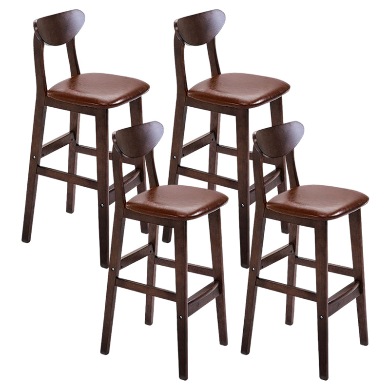 Footrest Wood Upholstered Bar Stool Matte Finish 28.74'' Low Back Stool