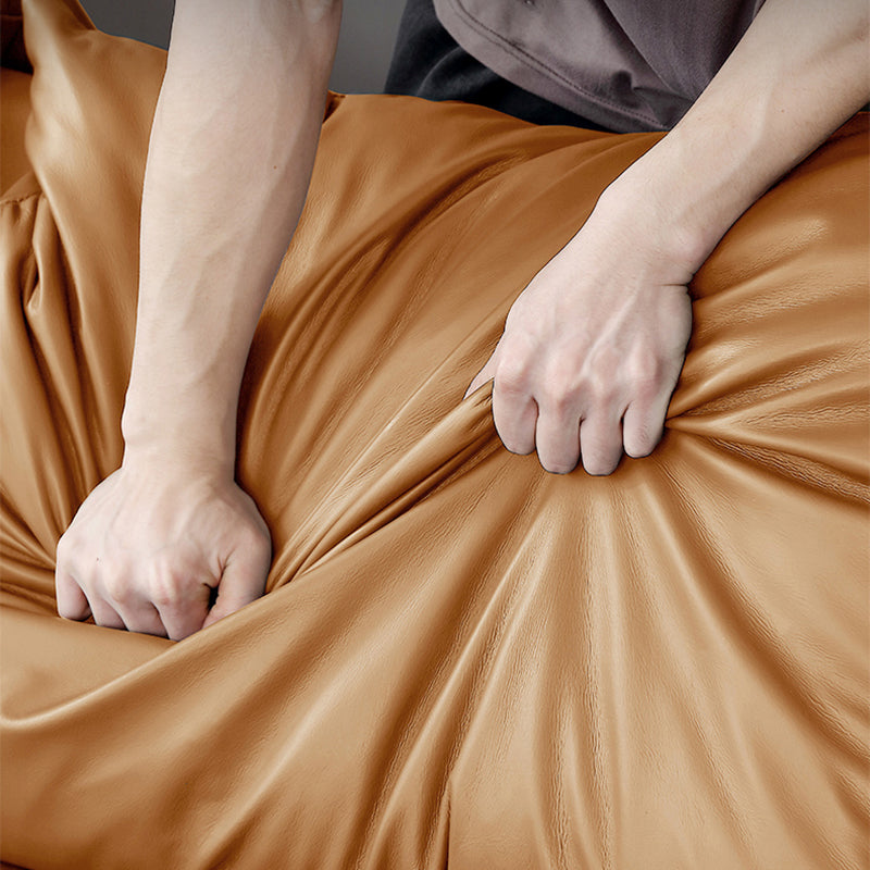 Tan Cushion Back Contemporary Resistente alle macchie divano in pelle genuina