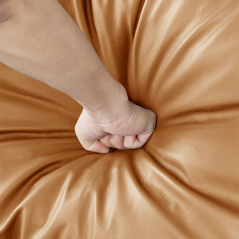 Tan Cushion Back Contemporary Resistente alle macchie divano in pelle genuina