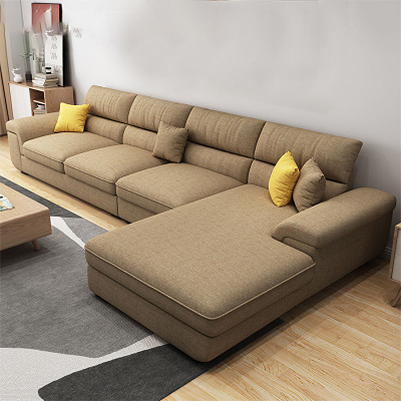 L-Shape High Back Sectional Slipcovered Pillow Top ArmSofa and Chaise