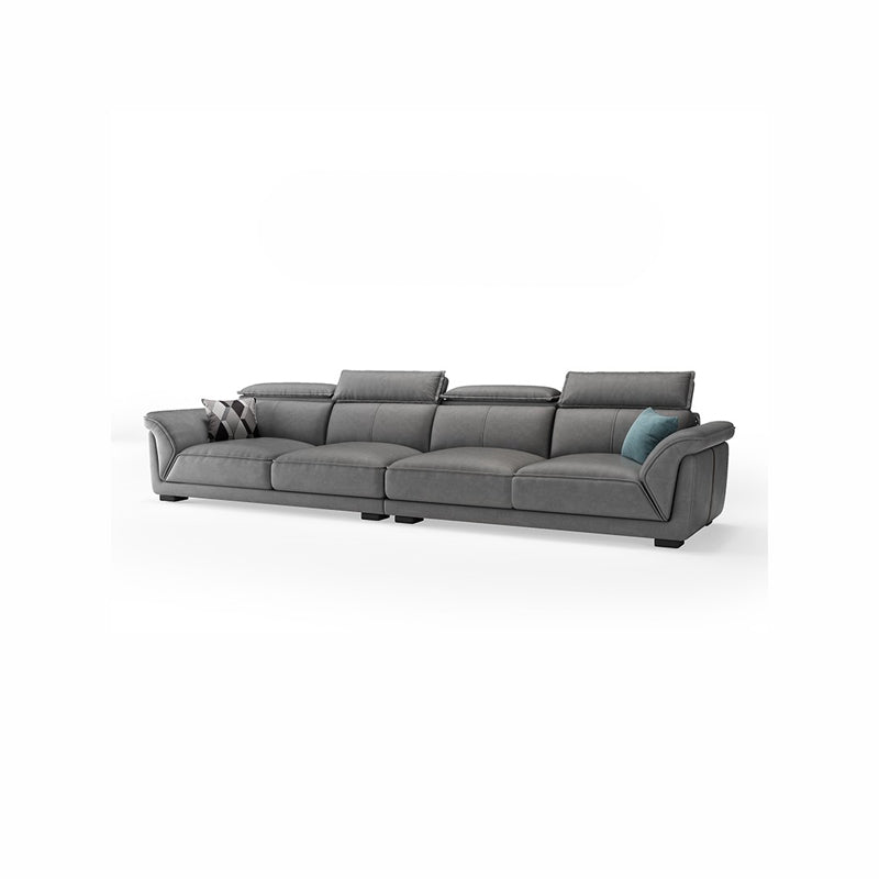 Divano sezionale moderno in pelle finta 33,46 "divano e chaise del braccio svasato, grigio