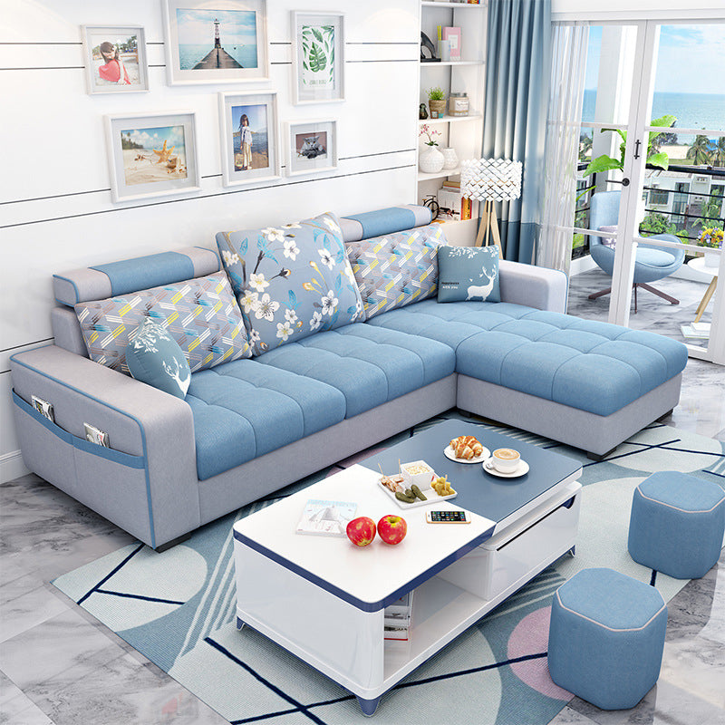 Square Arms Sectional 106.3 "L Sofá de espalda de altura con almacenamiento para apartamento