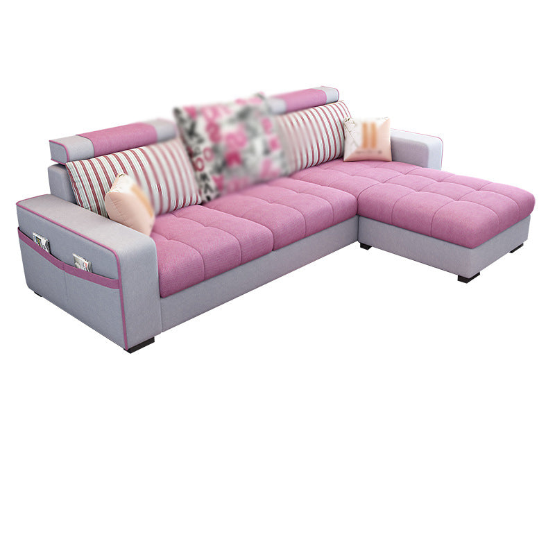 Square Arms Sectional 106.3 "L Sofá de espalda de altura con almacenamiento para apartamento