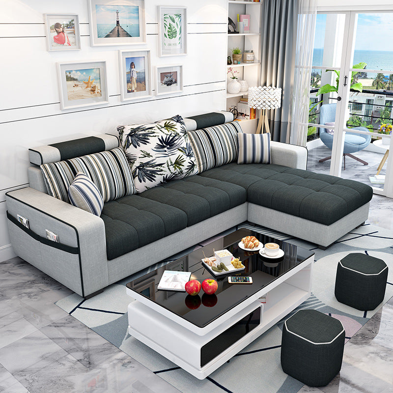 Square Arms Sectional 106.3 "L Sofá de espalda de altura con almacenamiento para apartamento