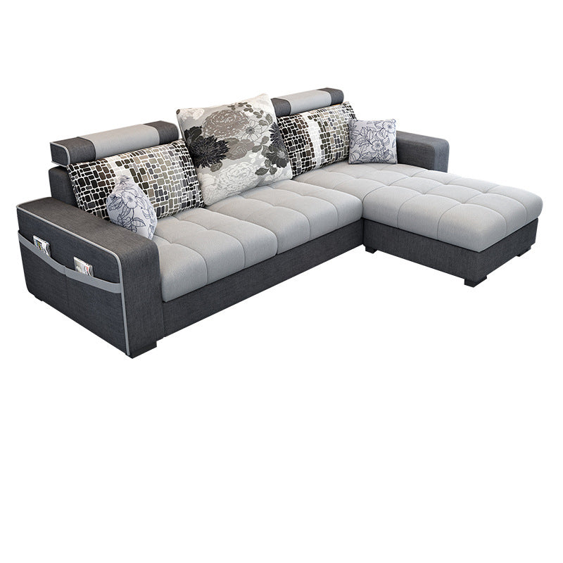 Square Arms Sectional 106.3 "L Sofá de espalda de altura con almacenamiento para apartamento