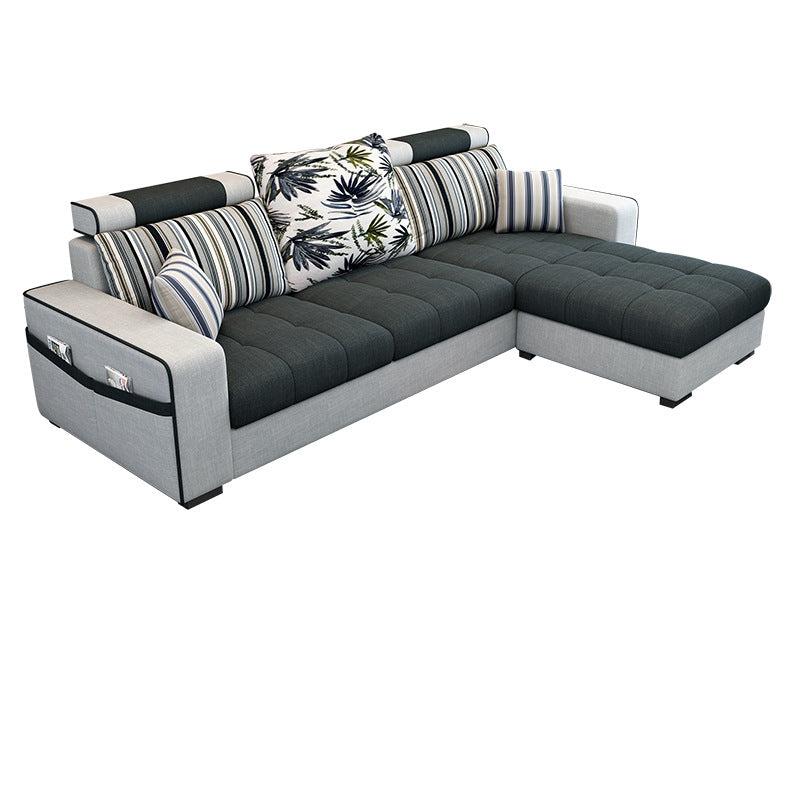 Square Arms Sectional 106.3 "L Sofá de espalda de altura con almacenamiento para apartamento