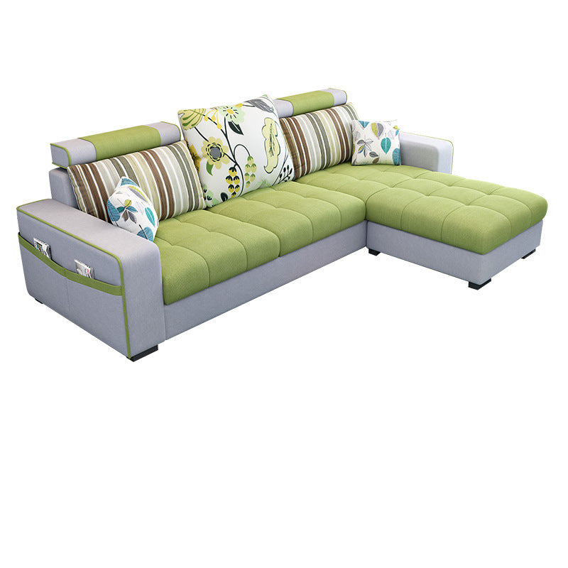 Square Arms Sectional 106.3 "L Sofá de espalda de altura con almacenamiento para apartamento