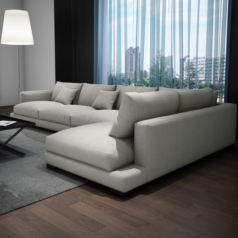 23.6"High Square Arm  Sectional Contemporary Sofa and Chaise for Living Room