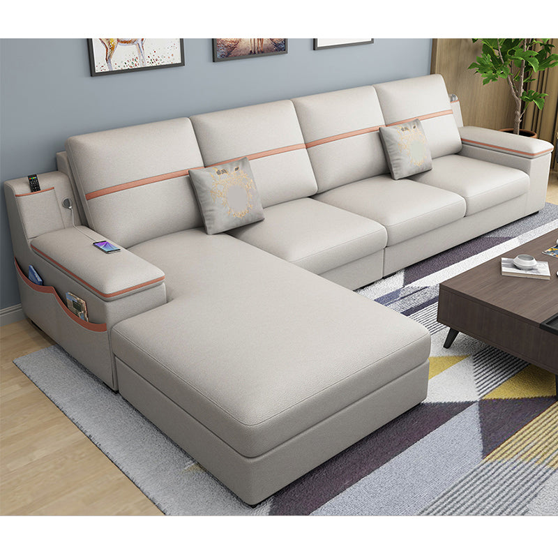 108.66"L x 64.96"W x 35.43"H 4-seat Sofa Cushion Back Scooped Arm Sectionals with Storage