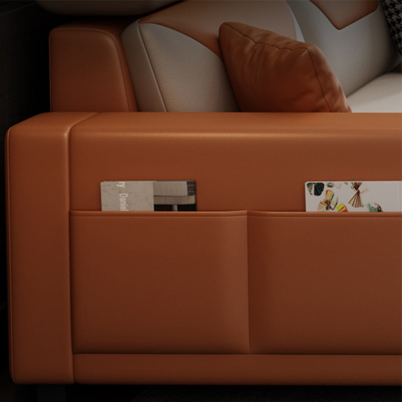 108.66"L x 57.09"W x 35.43"H 4-seat Cushion Back Sofa Tuxedo Arm Sectionals with Storage