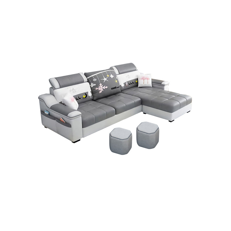 Sezioni del braccio superiore del cuscino moderno 82,68 "l x 57" w x 35,43 "H divano posteriore alto con archiviazione