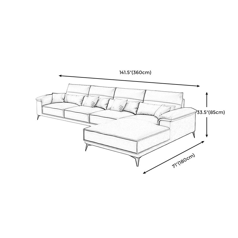 Cuscino grigio a braccio quadrato posteriore divano da soggiorno in fico contemporaneo in pelle finta