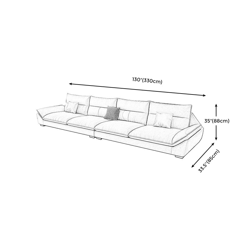 Moderno cuscino crema divano di divano in pelle fauci soggiorno sezionale con spazio