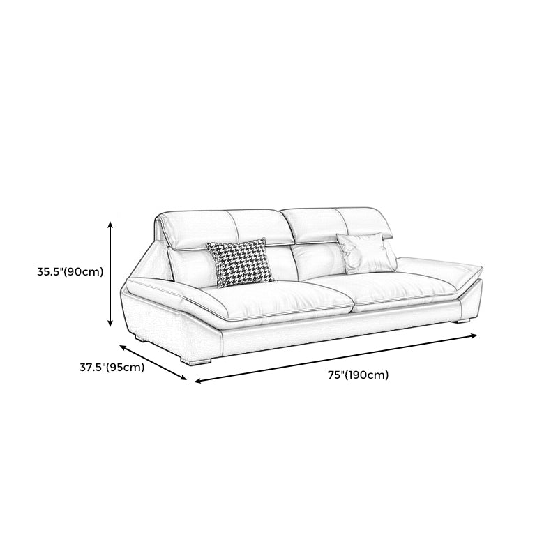 Zeitgenössischer grauer Kunstleder-Kissen-Kissen-Kissen-Arm-Arm