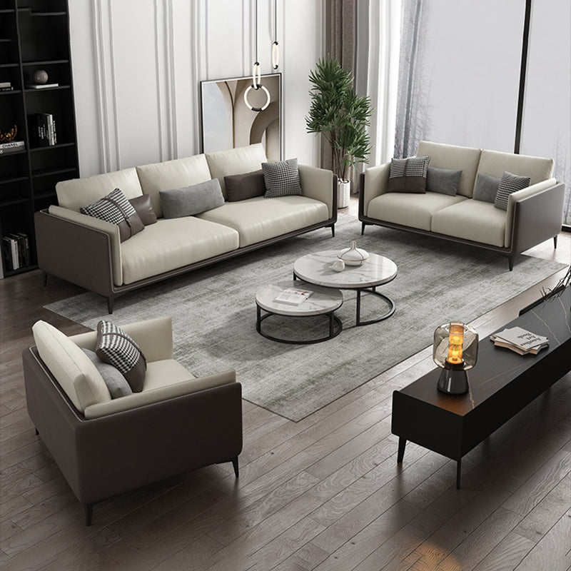 Braccio incasso contemporaneo sezionale divano in finta pelle resistente alle macchie con cuscino