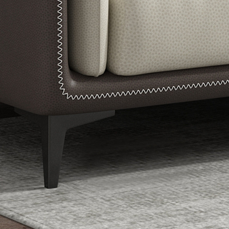 Braccio incasso contemporaneo sezionale divano in finta pelle resistente alle macchie con cuscino