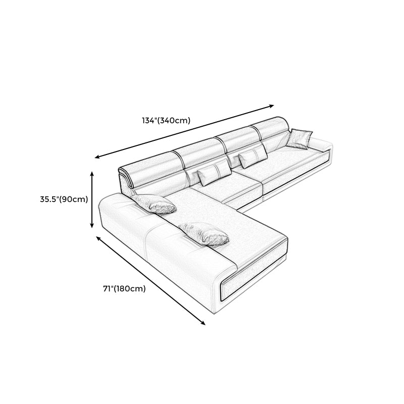 Sezione braccio superiore del cuscino moderno 133,86 "LX 70,87" W x 35,43 "H divano posteriore alto con chaise