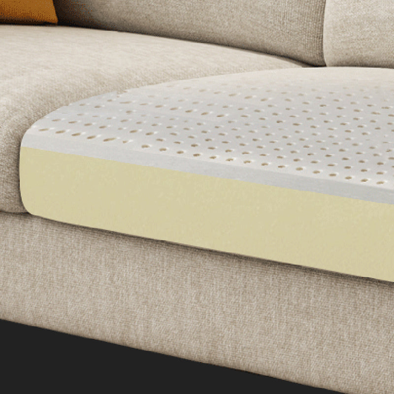 Divano a cuscini posteriori a crepa e chaise a 4 posti sezionali con spazio di archiviazione