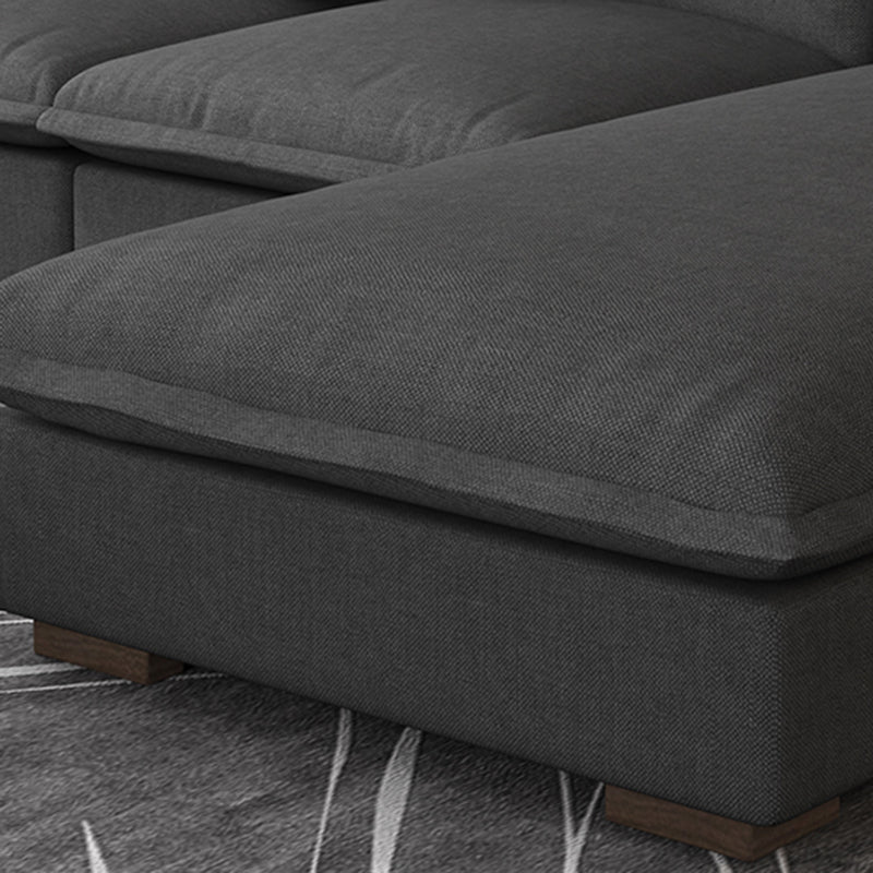 Faux Leather/Cotton Blend divano e chaise a forma di L sezionale per quattro persone