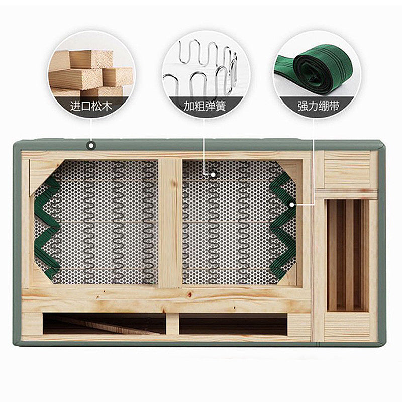 Forta di cuscinetto berretto da beige a braccio quadrato in pelle e chaise per soggiorno per soggiorno