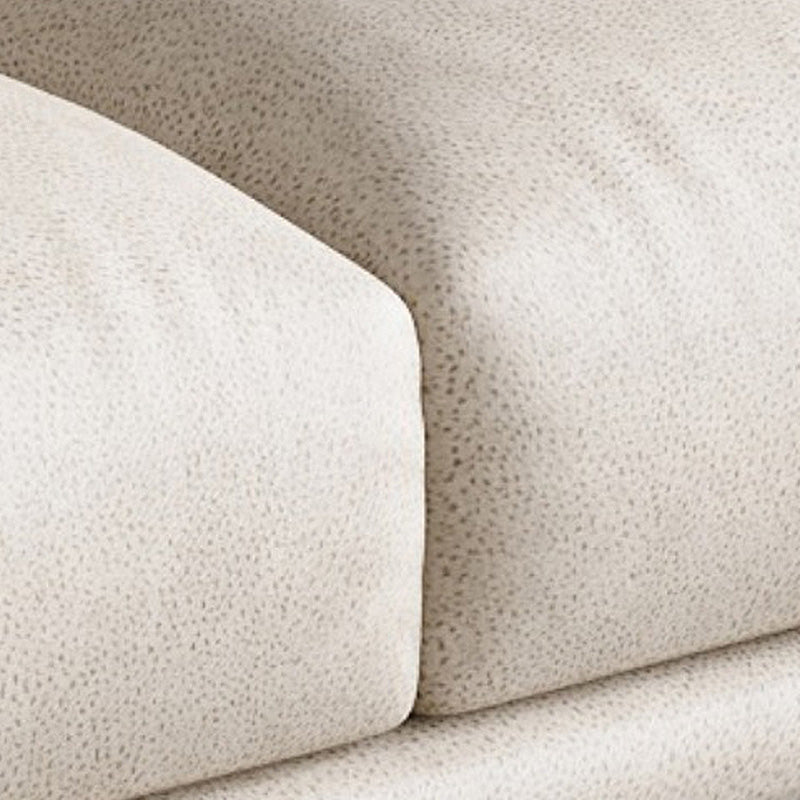 Forta di cuscinetto berretto da beige a braccio quadrato in pelle e chaise per soggiorno per soggiorno