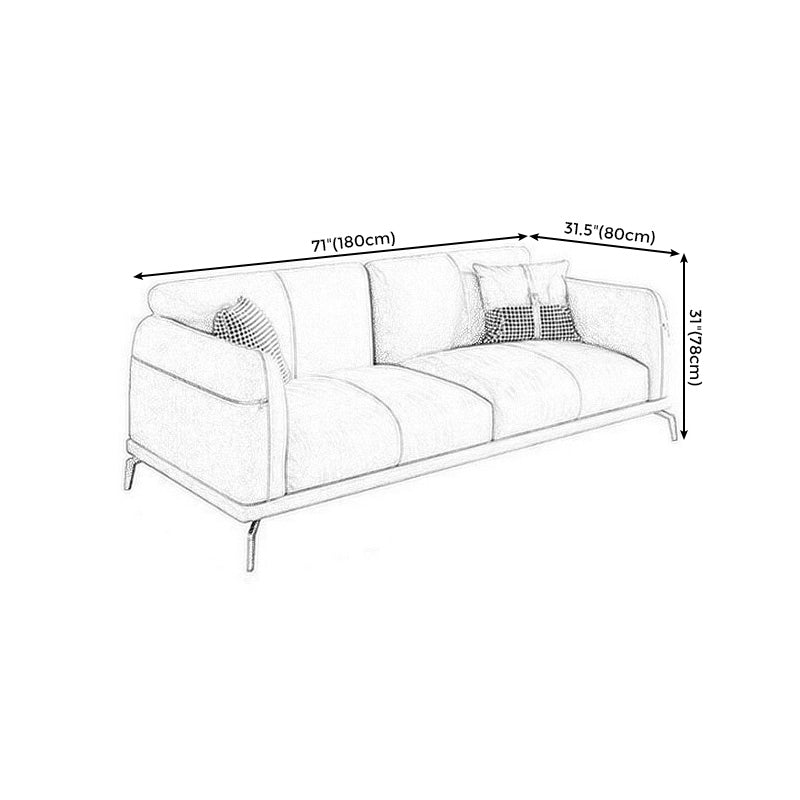 Forta di cuscinetto berretto da beige a braccio quadrato in pelle e chaise per soggiorno per soggiorno