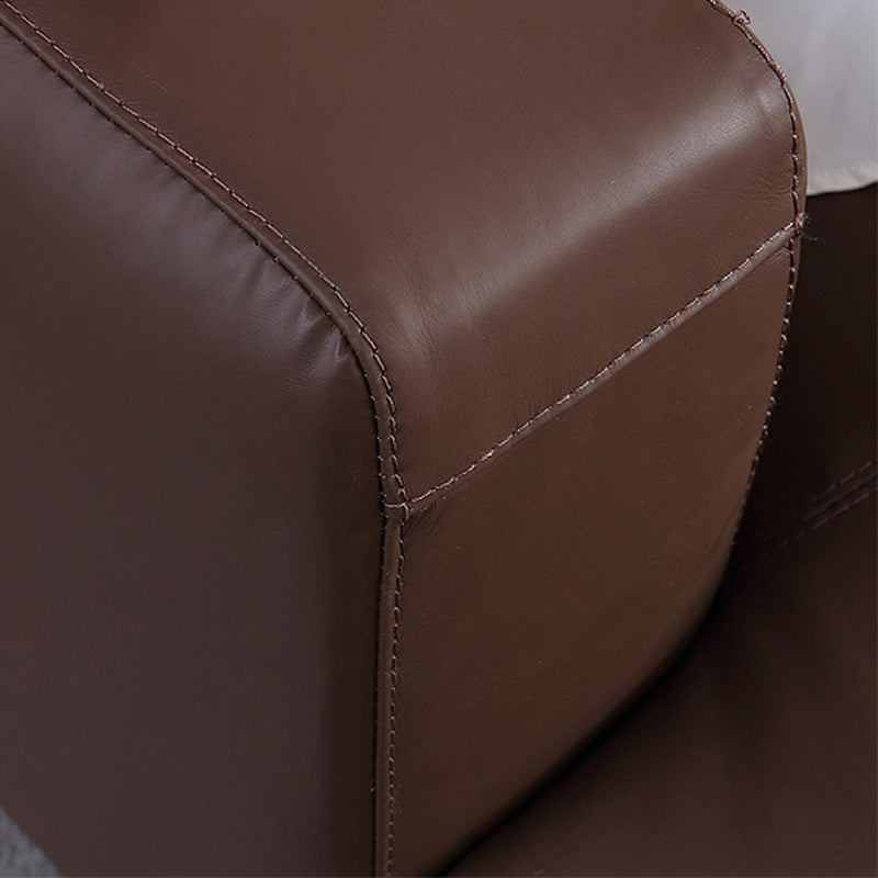 Quadratarmsofa und Chaise echtes Leder dunkelbraune Abschnitte für Wohnzimmer