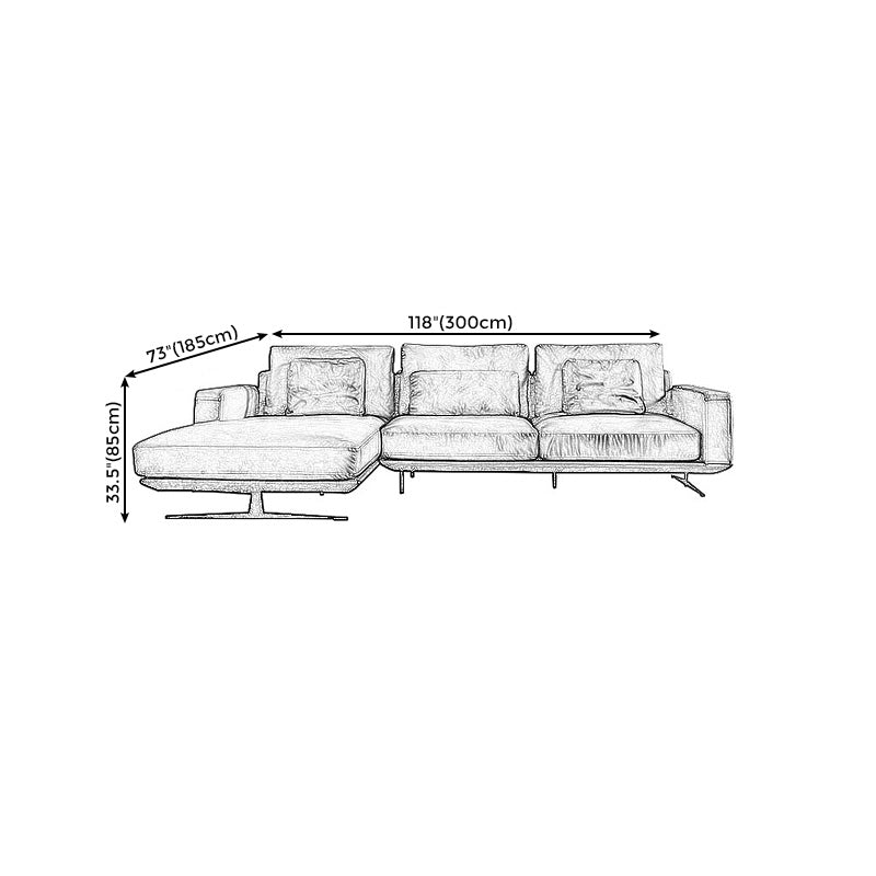 Quadratarmsofa und Chaise echtes Leder dunkelbraune Abschnitte für Wohnzimmer