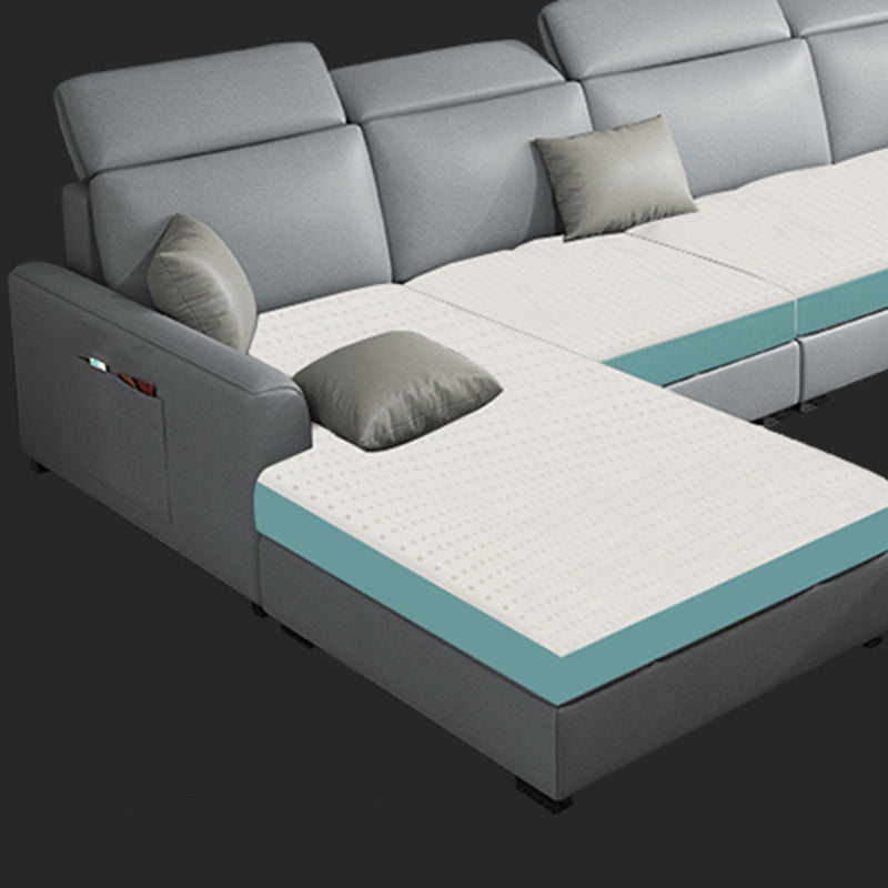 Moderno divano e chaise del braccio ad incasso a forma di L a forma di L con spazio per quattro persone