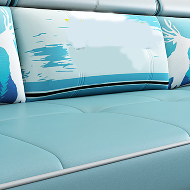 Sofá moderno de brazo de almohada de almohada de 3 asientos con reposacabezas ajustables