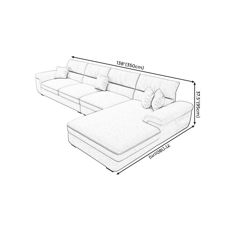 Coussins amovibles décontractés sectionnelles 37,4 "H Sofa de bras supérieur d'oreiller avec 4 oreillers