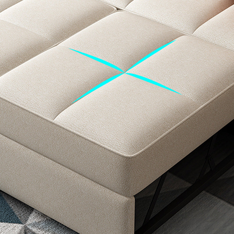Square Arm Creme Kissen Rückenabschnitte zeitgenössische fleckresistente Chaise-Sofa